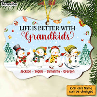 Personalized Life Is Better With Grandkids Snowman Christmas Benelux Ornament SB303 32O47 thumb 1