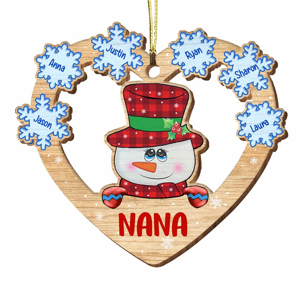 Personalized Grandma Snowman Christmas Ornament SB301 85O34 Primary Mockup