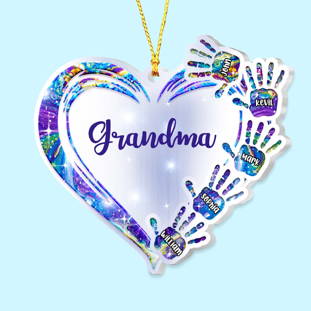 Personalized Grandma Heart Handprint Ornament SB301 32O67 Primary Mockup