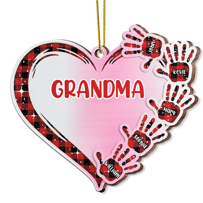 Personalized Grandma Love Heart Hand Print Ornament SB302 30O67 1