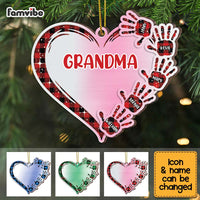 Personalized Grandma Love Heart Hand Print Ornament SB302 30O67 thumb 1