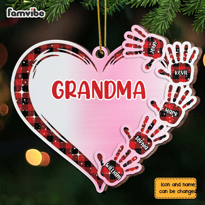 Personalized Grandma Love Heart Hand Print Ornament SB302 30O67 1