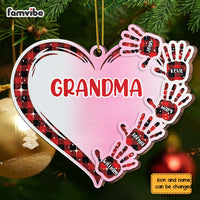 Personalized Grandma Love Heart Hand Print Ornament SB302 30O67 thumb 1
