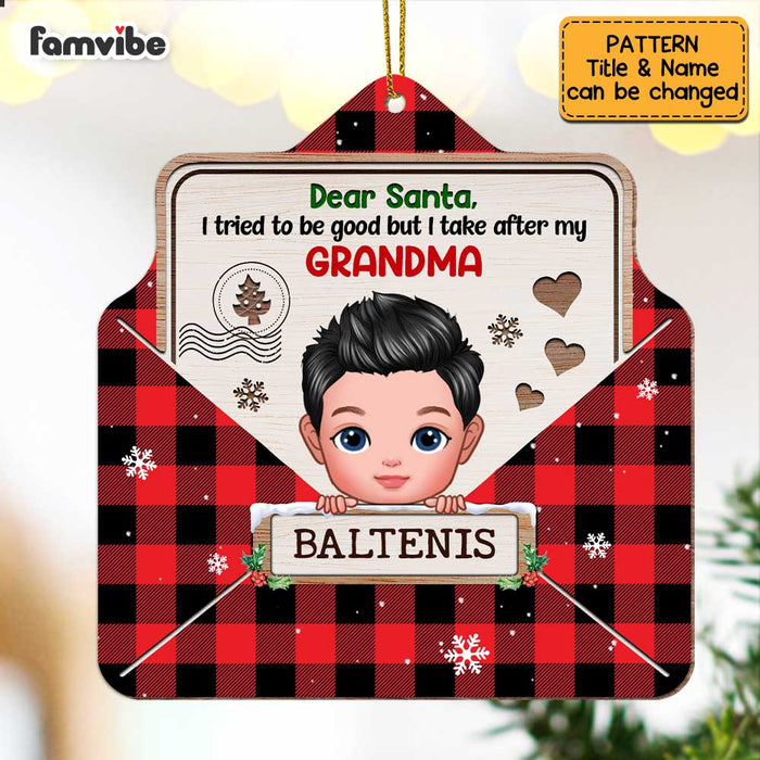 Personalized Christmas Grandson Letter To Santa Ornament SB303 23O47 1