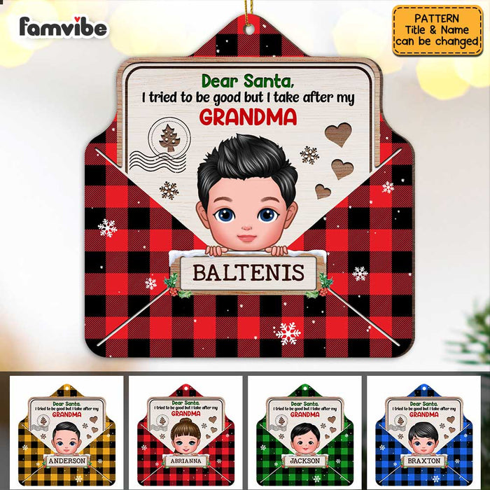 Personalized Christmas Grandson Letter To Santa Ornament SB303 23O47 1