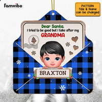 Personalized Christmas Grandson Letter To Santa Ornament SB303 23O47 thumb 1