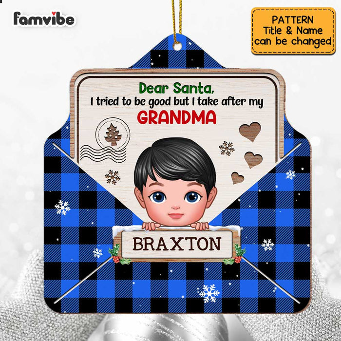 Personalized Christmas Grandson Letter To Santa Ornament SB303 23O47 1