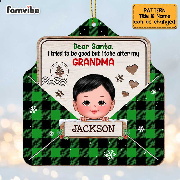 Personalized Christmas Grandson Letter To Santa Ornament SB303 23O47 1