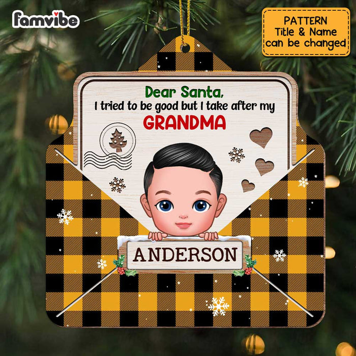 Personalized Christmas Grandson Letter To Santa Ornament SB303 23O47 1