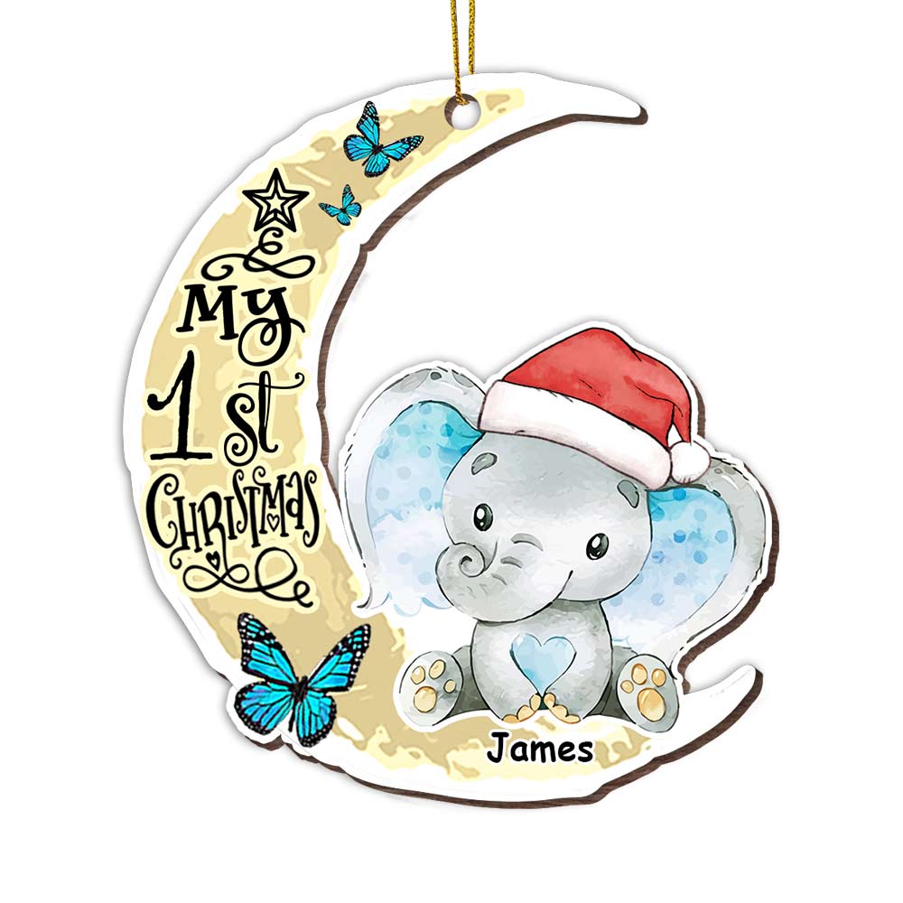 Personalized Elephant Baby First Christmas Ornament OB13 32O28 Primary Mockup