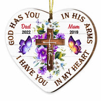 Personalized Memo God Has You In His Arm Heart Ornament OB15 30O47 thumb 1