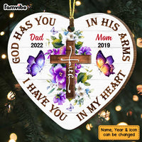 Personalized Memo God Has You In His Arm Heart Ornament OB15 30O47 thumb 1