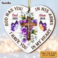 Personalized Memo God Has You In His Arm Heart Ornament OB15 30O47 thumb 1