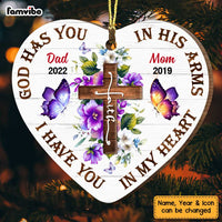 Personalized Memo God Has You In His Arm Heart Ornament OB15 30O47 thumb 1