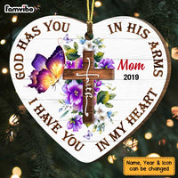 Personalized Memo God Has You In His Arm Heart Ornament OB15 30O47 thumb 1