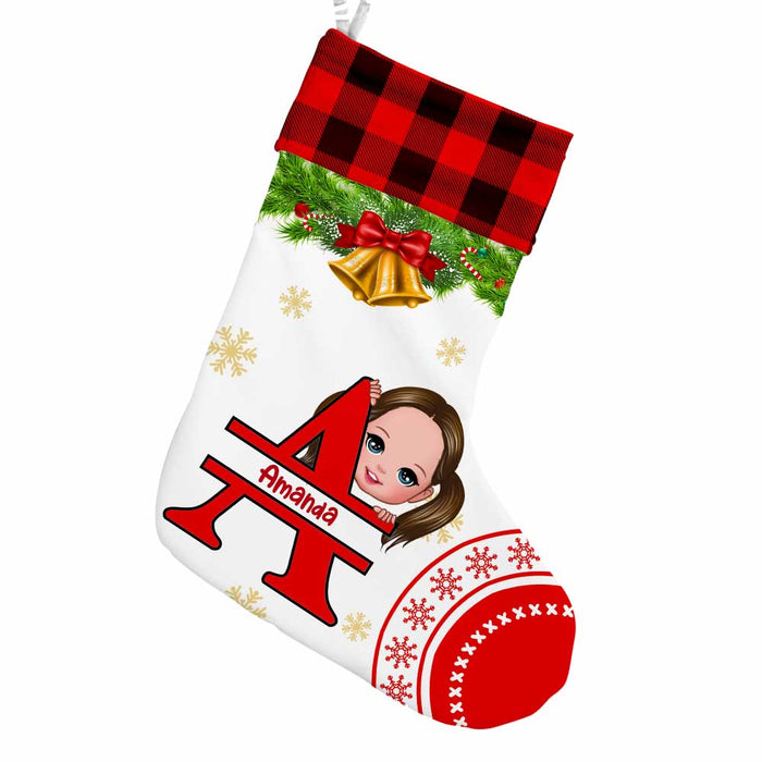 Personalized Split Letters Daughter Son Christmas Stocking OB14 85O34 1