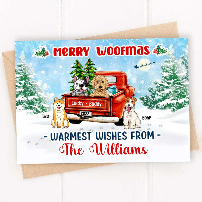 Personalized Dog Family Red Truck Card OB12 30O47 1