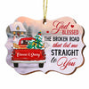Personalized God Blessed Red Truck Couple Benelux Ornament OB11 23O34 1