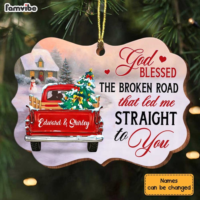Personalized God Blessed Red Truck Couple Benelux Ornament OB11 23O34 1