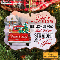 Personalized God Blessed Red Truck Couple Benelux Ornament OB11 23O34 thumb 1