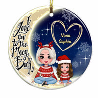 Personalized Grandma Love To The Moon And Back Circle Ornament OB31 32O28 thumb 1