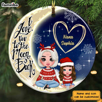 Personalized Grandma Love To The Moon And Back Circle Ornament OB31 32O28 thumb 1