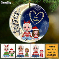 Personalized Grandma Love To The Moon And Back Circle Ornament OB31 32O28 thumb 1