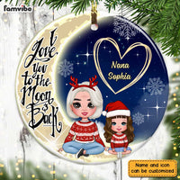 Personalized Grandma Love To The Moon And Back Circle Ornament OB31 32O28 thumb 1
