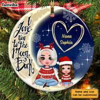 Personalized Grandma Love To The Moon And Back Circle Ornament OB31 32O28 thumb 1