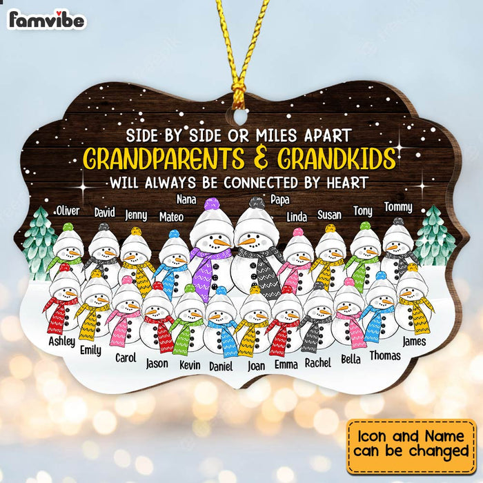 Personalized Christmas Grandparents And Grandkids Snowman Benelux Ornament OB31 23O47 1