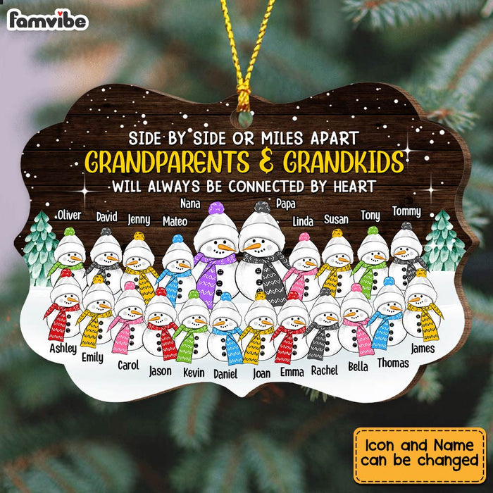 Personalized Christmas Grandparents And Grandkids Snowman Benelux Ornament OB31 23O47 1