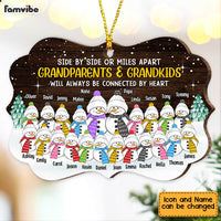 Personalized Christmas Grandparents And Grandkids Snowman Benelux Ornament OB31 23O47 thumb 1