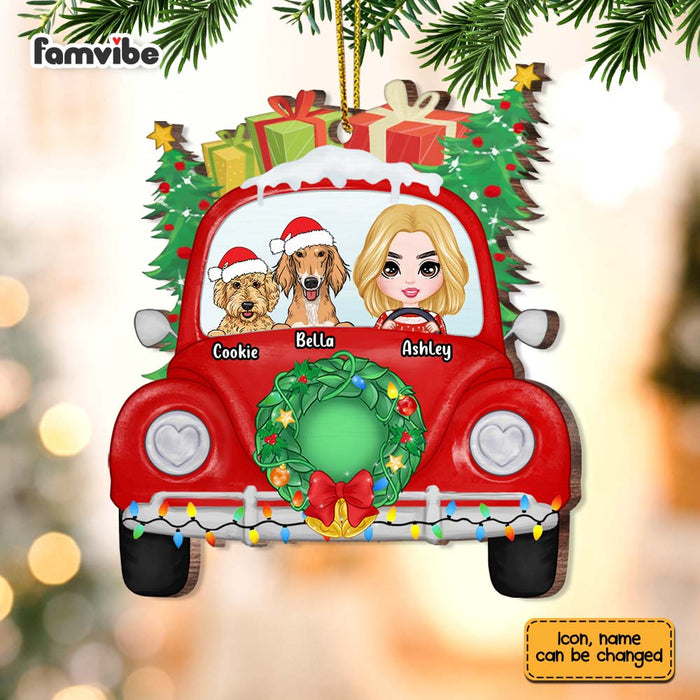 Personalized Dog Mom In Christmas Car Ornament OB34 30O67 1