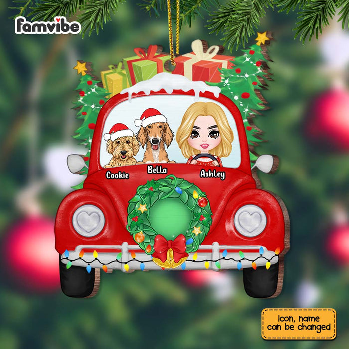 Personalized Dog Mom In Christmas Car Ornament OB34 30O67 1