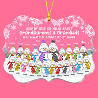 Personalized Christmas Grandparents And Grandkids Snowman Benelux Ornament OB32 23O53 thumb 1
