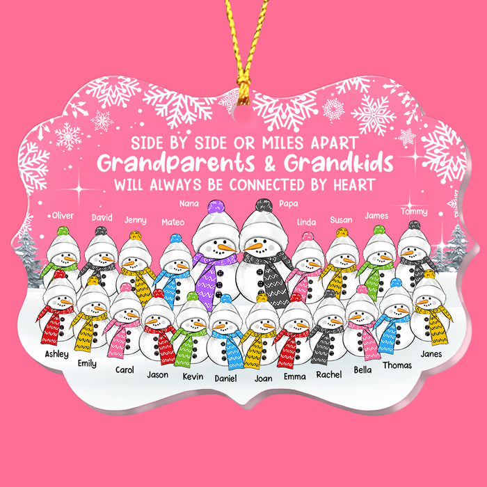Personalized Christmas Grandparents And Grandkids Snowman Benelux Ornament OB32 23O53 1