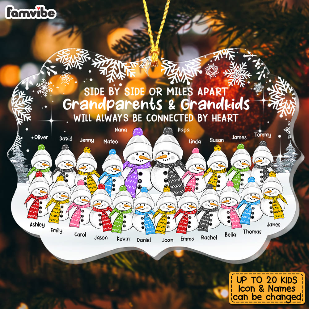 Personalized Christmas Grandparents And Grandkids Snowman Benelux Ornament OB32 23O53 Primary Mockup