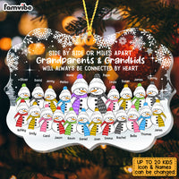 Personalized Christmas Grandparents And Grandkids Snowman Benelux Ornament OB32 23O53 thumb 1