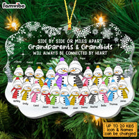 Personalized Christmas Grandparents And Grandkids Snowman Benelux Ornament OB32 23O53 thumb 1