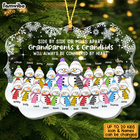 Personalized Christmas Grandparents And Grandkids Snowman Benelux Ornament OB32 23O53 thumb 1