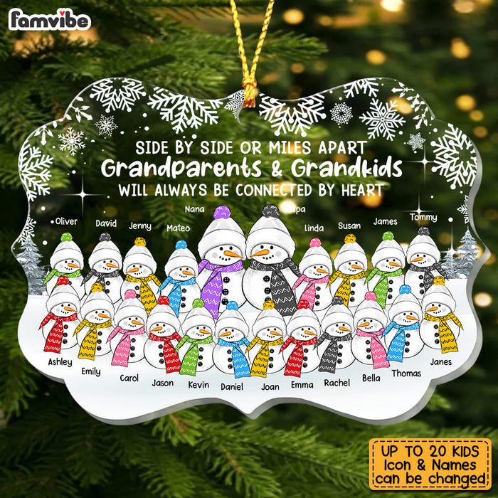 Personalized Christmas Grandparents And Grandkids Snowman Benelux Ornament OB32 23O53 1