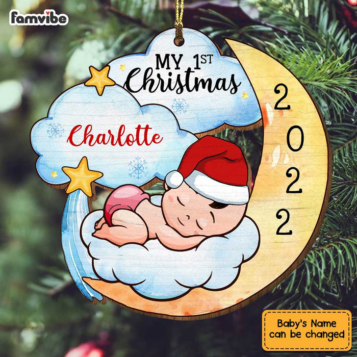 Personalized Baby's 1st Christmas Moon Ornament OB31 58O34 1
