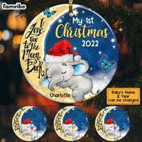 Personalized Baby Elephant First Christmas 2022 Circle Ornament OB32 30O53 thumb 1