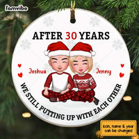Personalized Couple Putting Up With Each Other Circle Ornament OB33 30O67 thumb 1