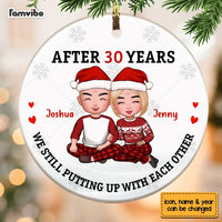 Personalized Couple Putting Up With Each Other Circle Ornament OB33 30O67 thumb 1