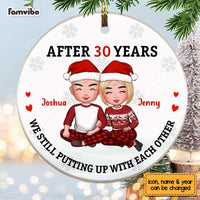 Personalized Couple Putting Up With Each Other Circle Ornament OB33 30O67 thumb 1