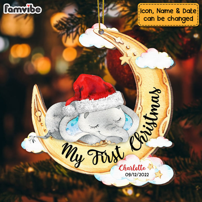 Personalized Baby's 1st Christmas Moon Ornament OB33 58O53 1