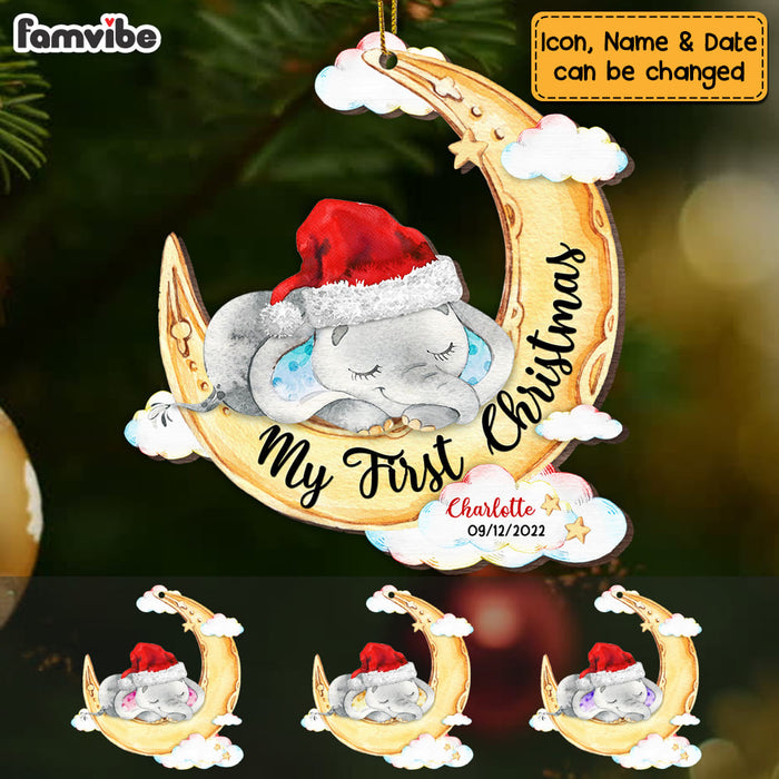 Personalized Baby's 1st Christmas Moon Ornament OB33 58O53 1