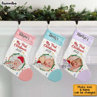 Personalized Elephant Baby First Christmas Custom Photo Stocking OB36 58O34 thumb 1