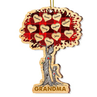 Personalized Grandma Tree Buffalo Plaid Ornament OB38 58O67 thumb 1